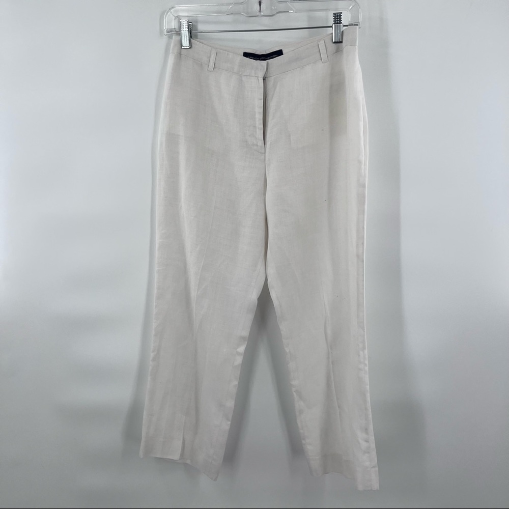 French Connection white linen pants trousers size 4